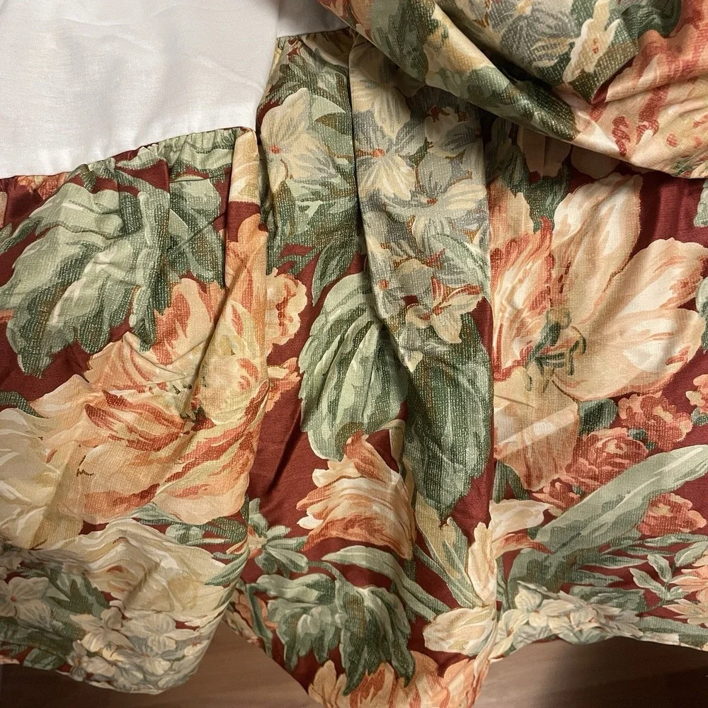 Ralph Lauren Desert Plains Cotton Sateen Queen Floral‎ Bedskirt Roses